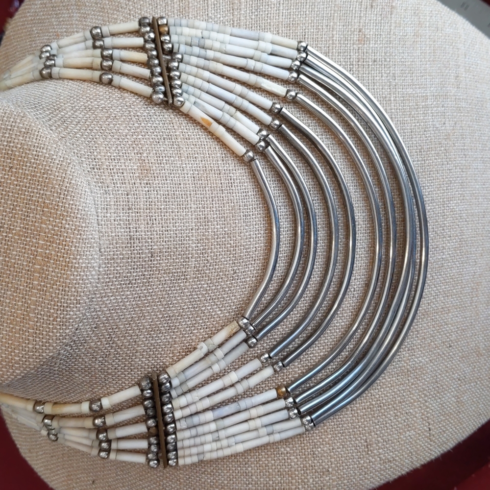 3 for $30 Fashion Jewelry Statement Collar Necklace Multi Strand Silver Beaded